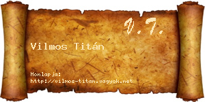 Vilmos Titán névjegykártya